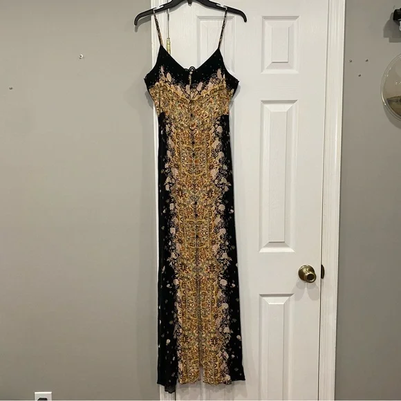 Free People Intimately Morning Song Printed Maxi Slip Dress Women Large Tank Top - Picture 1 of 12